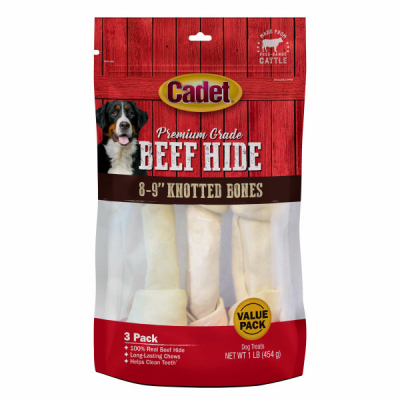 3PK 8" NAT Rawhide Bone
