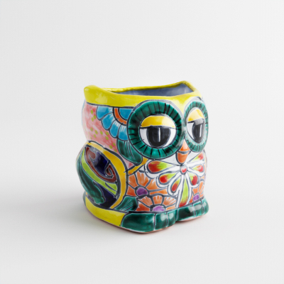 8" YLW Owl Planter