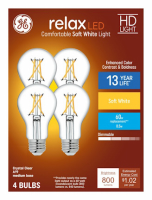 GE 8.5W SWCLR A19 Bulb