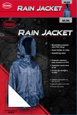 MED NVY Boss Raincoat