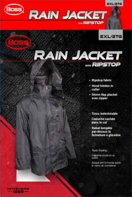 2XL BLK Boss Raincoat