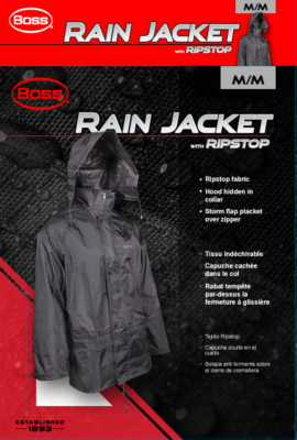 MED BLK Boss Raincoat