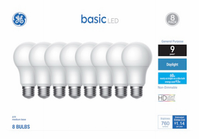 8PK 9W DL A19 Bulb