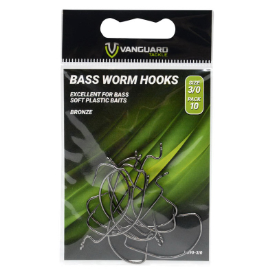 5PK Sz3/0 BLK Worm Hook