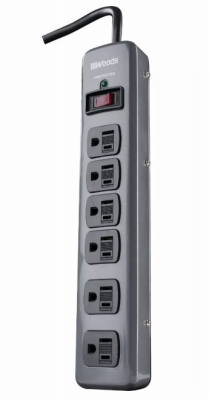 3' DK GRY 6-Outlet Cord