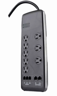 6' BLK 8-Outlet Cord
