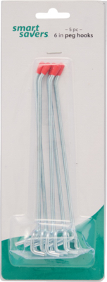 SS 5CT 6" Pegboard Hook