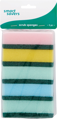 SS 5PK Scrub Sponge
