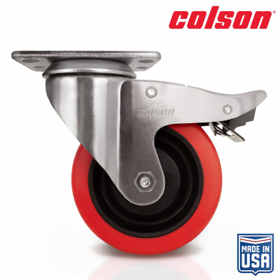 4" RED PolySWVLK Caster