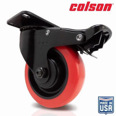 4" RED PolySWVLK Caster