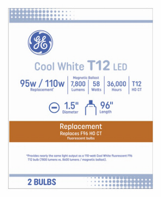 GE LED 8' 58W T12R17d-2
