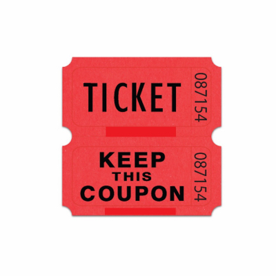 RED 50/50 Raffle Ticket