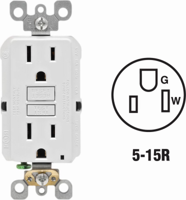 15A WH SLFTS GFCIOUTLET