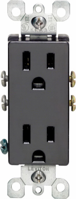15A BLK DUPLEX OUTLET