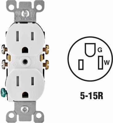 15A WHT TAMP RES OUTLET