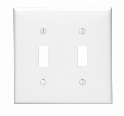WHT 2-TOGGLE WALL PLATE