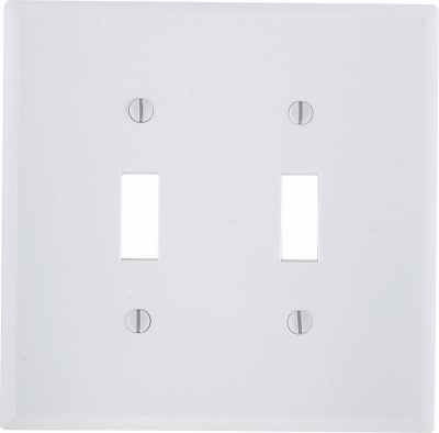 WHT 2-TOGL WALL PLATE