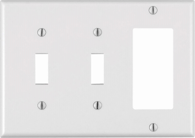 WHT 2T ROCKER WALLPLATE