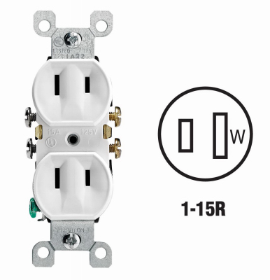 WHT DUPLEX OUTLET
