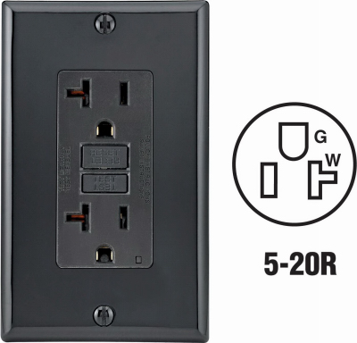 20A BLK SLFTGFCI OUTLET