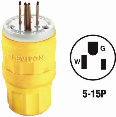 YEL 15A WETGUARD PLUG