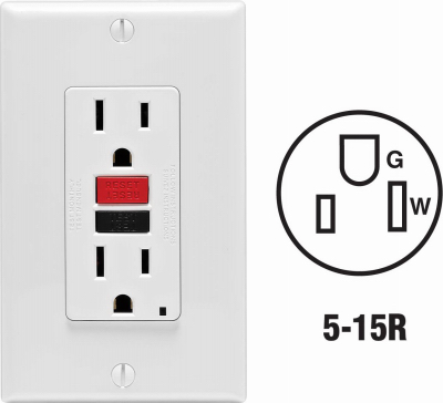 15A WH SLFTSGFCI OUTLET