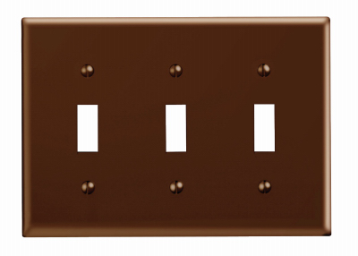 BRN 3-TOGGLE WALL PLATE