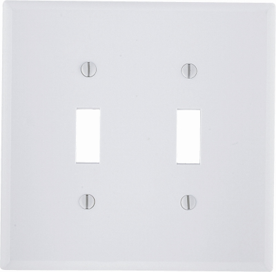 WHT 2-TOGGLE WALL PLATE