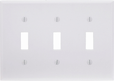 WHT 3-TOGGLE WALL PLATE