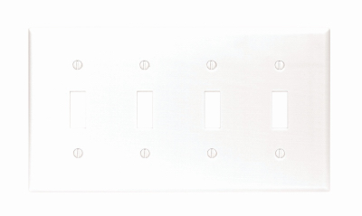 WHT 4-TOGGLE WALL PLATE