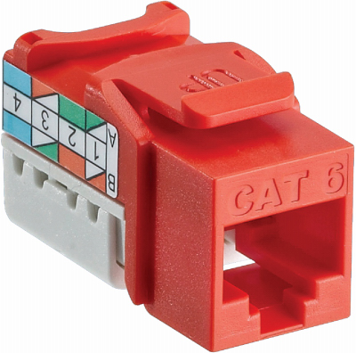 ORANGE 8-WIRE CAT6 JACK