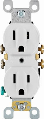 10PK WH DPLX RECEPTACLE