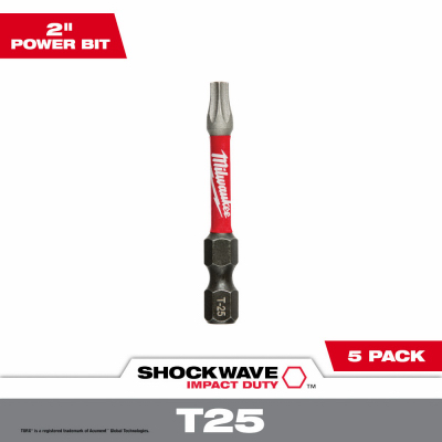 5PK 2" T25 Torx Bit