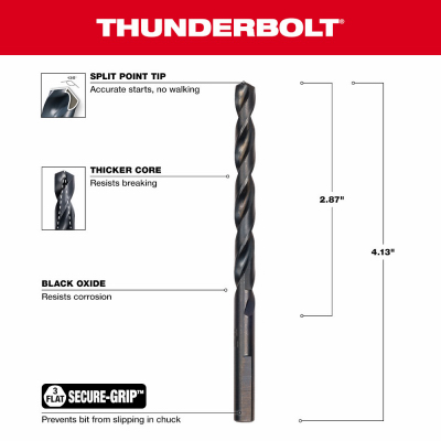 17/64" BLK Ox Drill Bit
