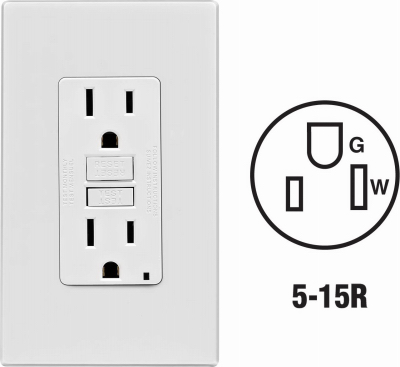 15A WH S/T GFCI OUTLET