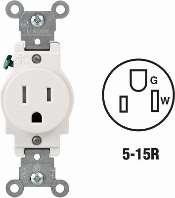 WHT 15A TMPR SGL OUTLET