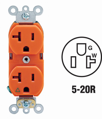 20A ORG GROUNDED OUTLET