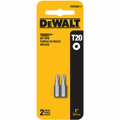 1" T20 Torx Bit, 2/Pack