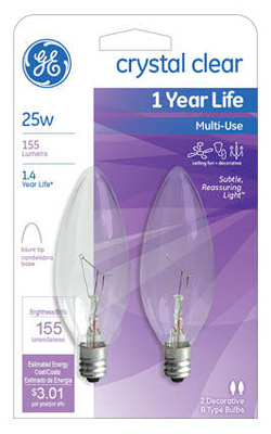 GE2PK25W CLR Blunt Bulb