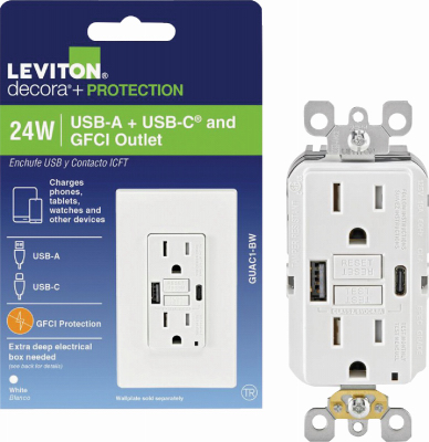 WHT 15AGFCI USB OUTLET
