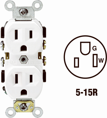 WHT DUPLEX OUTLET