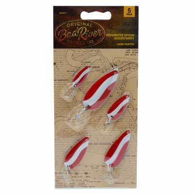 5PK RED/WHT Spoons