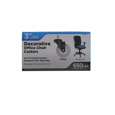 5PK 3" CLR Chair Caster