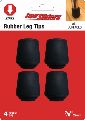 4PK 7/8" BLK Leg Tips