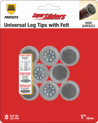8PK 1" MTLFelt Leg Tips