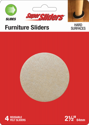 4PK 2-1/2" Felt Sliders