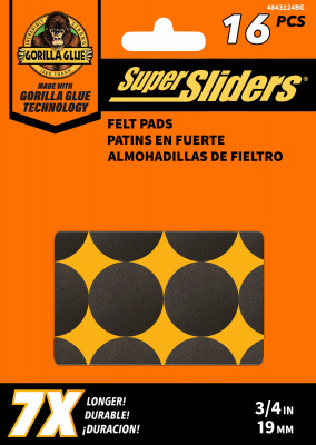 16PK 3/4" BRN Felt Pads