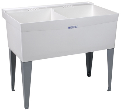 40x24 WHT DBL Laun Tub