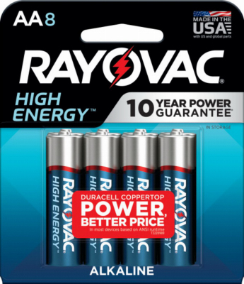 RAYO 8PK AA Alk Battery