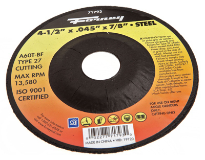 4.5" Type 27 Cut Wheel